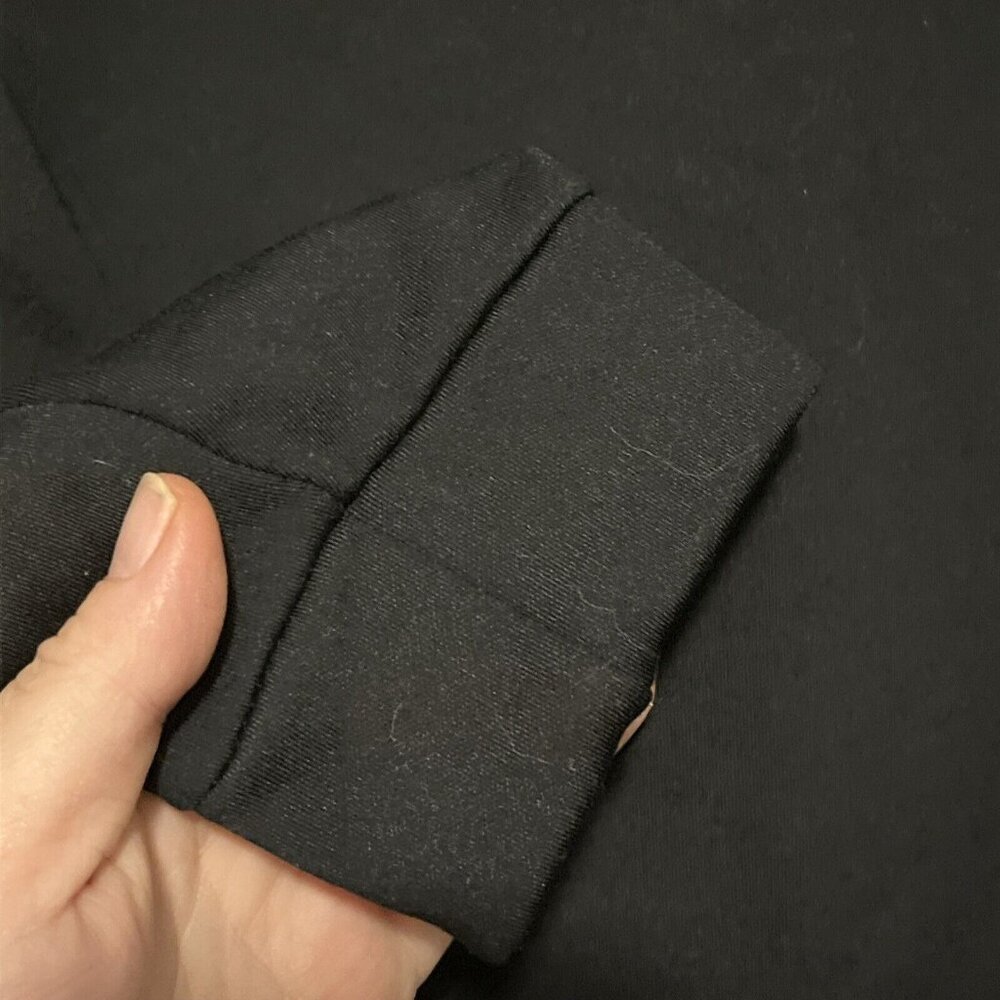Nike Black Thermal Long Sleeve Shirt, Fuzzy Inside Size Small Logo On Left Chest - Picture 7 of 8